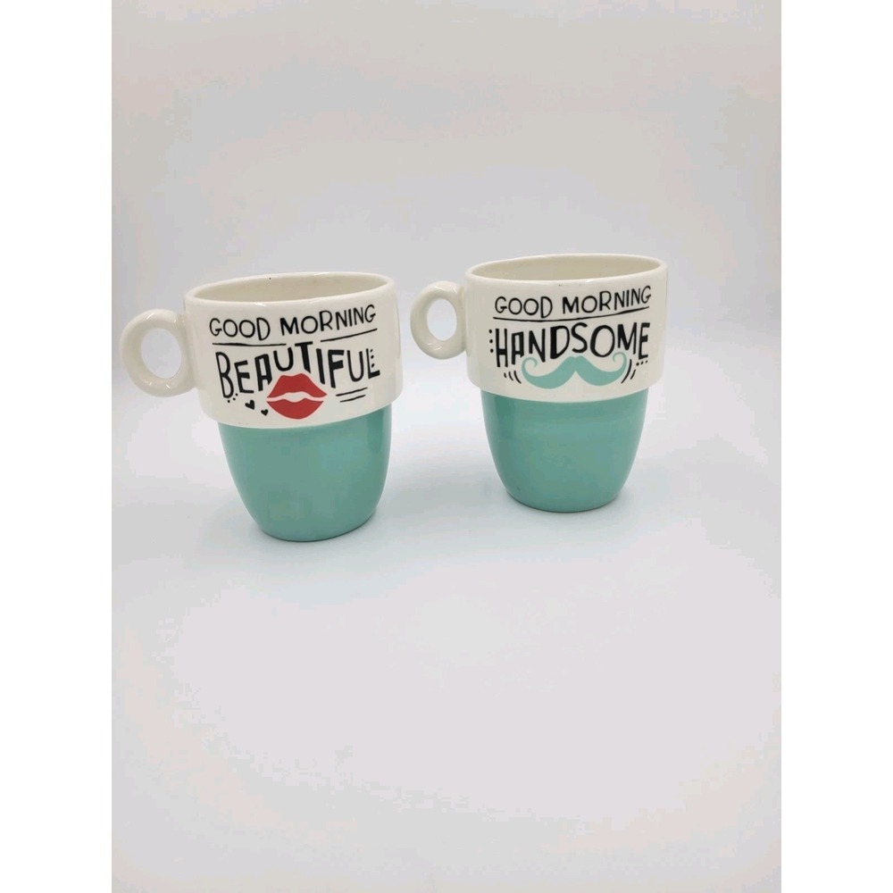 Grasslands Road Good Morning Beautiful &‎ Handsome Coffee Cups His/Hers Set of 2